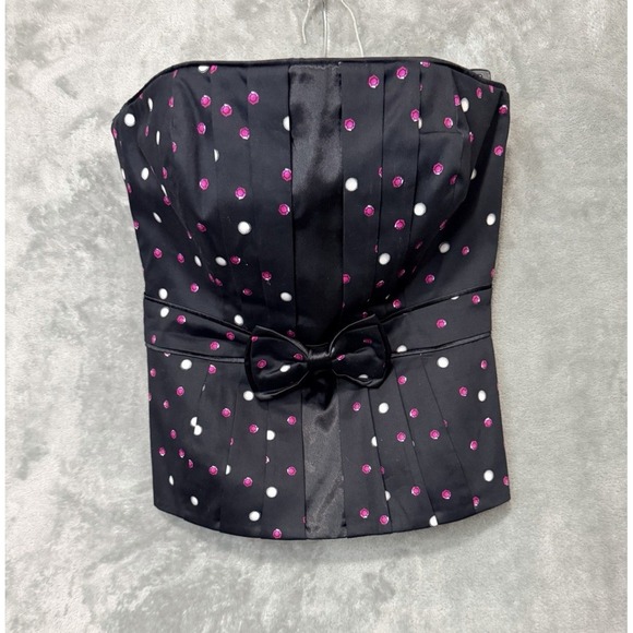 White House Black Market Tops - White House Black Market Polka Dot Bow Coquette Bustier Corset Top Size 6 Pink